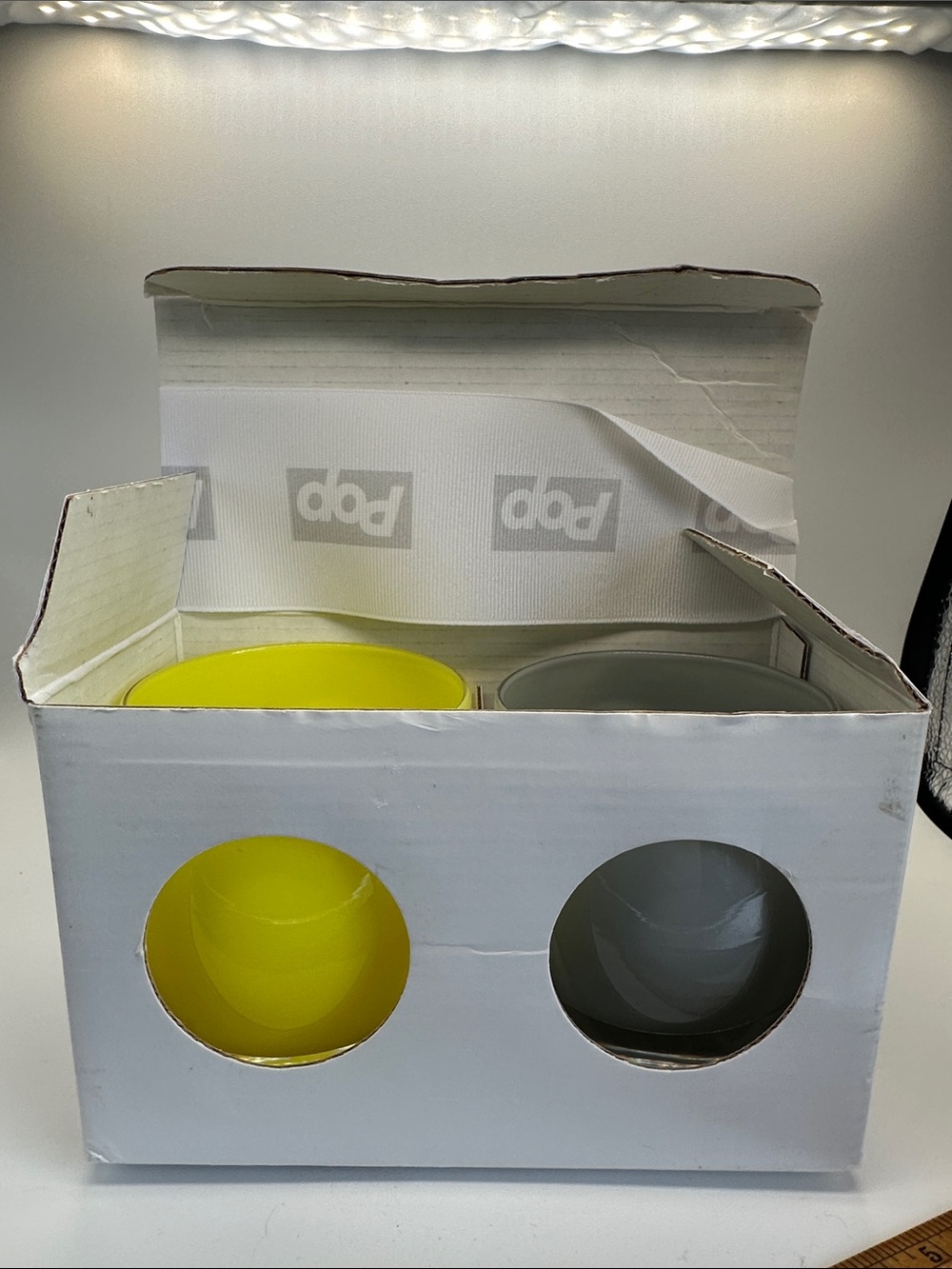 NWT Glassybaby Glass Candle Set in Yellow smokejumper and Gray Beluga-Two-Piece